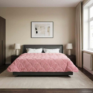 vidaXL Zomer Dekbed Roze 220 x 240 cm Microfiber en Teddy fleece