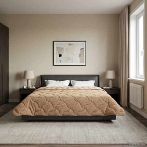 vidaXL Zomer Dekbed Taupe 200 x 200 cm Microfiber en Teddy fleece