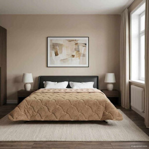 vidaXL Zomer Dekbed Taupe 220 x 240 cm Microfiber en Teddy fleece
