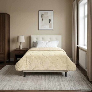 vidaXL Zomer Dekbed Crème 135 x 200 cm Microfiber en Teddy fleece