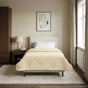 vidaXL Zomer Dekbed Crème 140 x 200 cm Microfiber en Teddy fleece
