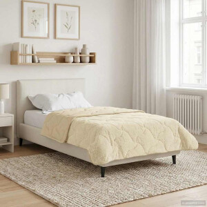 vidaXL Zomer Dekbed Crème 135 x 220 cm Microfiber en Teddy fleece
