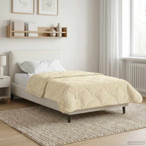 vidaXL Zomer Dekbed Crème 155 x 220 cm Microfiber en Teddy fleece
