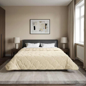 vidaXL Zomer Dekbed Crème 200 x 220 cm Microfiber en Teddy fleece