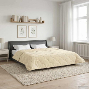 vidaXL Zomer Dekbed Crème 220 x 240 cm Microfiber en Teddy fleece