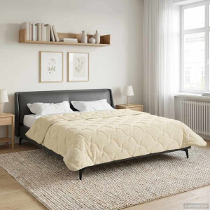 vidaXL Zomer Dekbed Crème 220 x 260 cm Microfiber en Teddy fleece