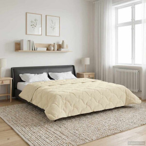 vidaXL Zomer Dekbed Crème 240 x 260 cm Microfiber en Teddy fleece