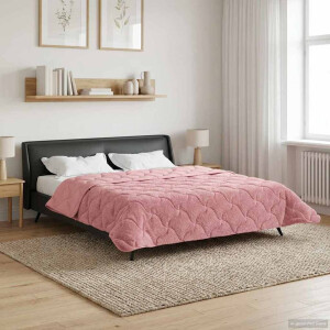 vidaXL Vol jaar dekbed Roze 200 x 220 cm Microfiber en Teddy fleece