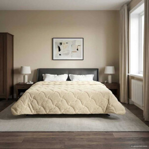 vidaXL Vol jaar dekbed Crème 200 x 220 cm Microfiber en Teddy fleece