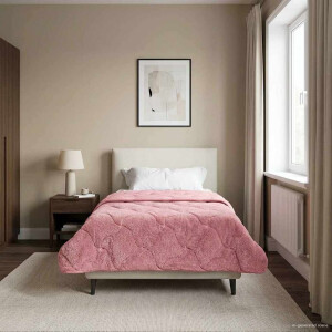 vidaXL Winter Dekbed Roze 140 x 220 cm Microfiber en Teddy fleece