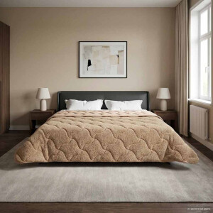 vidaXL Winter Dekbed Taupe 200 x 200 cm Microfiber en Teddy fleece