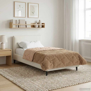 vidaXL Winter Dekbed Taupe 140 x 220 cm Microfiber en Teddy fleece