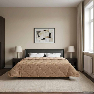 vidaXL Winter Dekbed Taupe 200 x 220 cm Microfiber en Teddy fleece