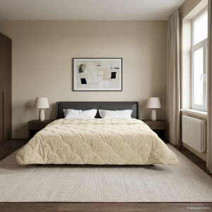 vidaXL Winter Dekbed Crème 200 x 240 cm Microfiber en Teddy fleece