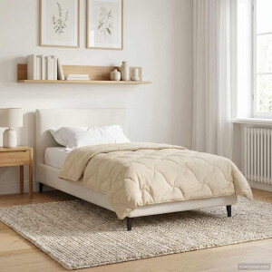 vidaXL Winter Dekbed Crème 135 x 220 cm Microfiber en Teddy fleece