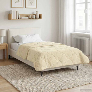 vidaXL Winter Dekbed Crème 155 x 220 cm Microfiber en Teddy fleece