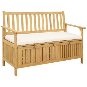 vidaXL Opslagbank met kussen met opslag met de deur 120 x 63 x 84 cm