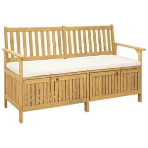 vidaXL Opslagbank met kussen met opslag met de deur 148 x 63 x 84 cm