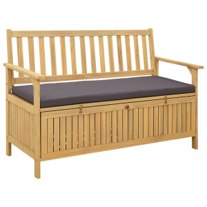 vidaXL Opslagbank met kussen met opslag met de deur 120 x 63 x 84 cm