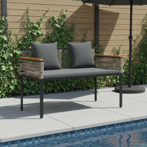 vidaXL Tuinbank Grijs en Donkergrijs 117 x 54 x 74.5 cm poly rattan
