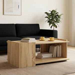 vidaXL Salontafel Sonoma Eiken 90 x 50 x 33 cm Bewerkt hout