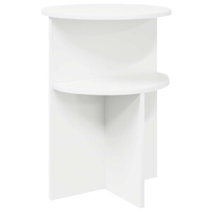 vidaXL Bijzettafel met opslag Wit Ø 39,5 x 55 cm Bewerkt hout