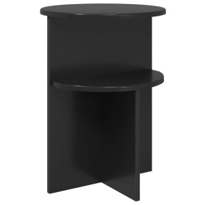 vidaXL Bijzettafel met opslag Zwart eiken Ø 39,5 x 55 cm Bewerkt hout
