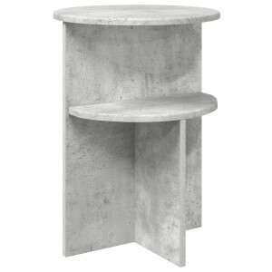 vidaXL Bijzettafel met opslag Betongrijs Ø 39,5 x 55 cm Bewerkt hout