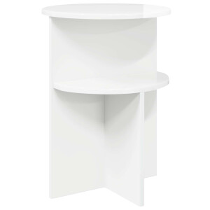 vidaXL Bijzettafel Hoogglans Wit Ø 39,5 x 55 cm Bewerkt hout