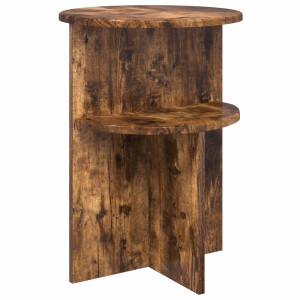 vidaXL Bijzettafel Gerookt eiken Ø 39,5 x 55 cm Bewerkt hout