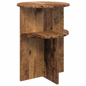 vidaXL Bijzettafel met opslag Oud hout Ø 39,5 x 55 cm Bewerkt hout