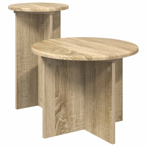 vidaXL Bijzettafelset met opslag 2 pcs Sonoma Eiken Bewerkt hout