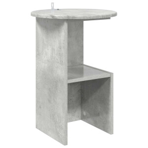 vidaXL Bijzettafel Betongrijs Ø 39,5 x 55 cm Bewerkt hout