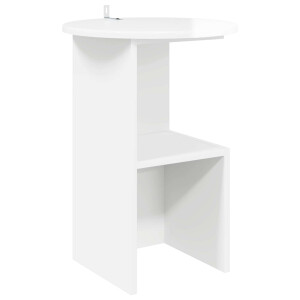 vidaXL Bijzettafel Hoogglans Wit Ø 39,5 x 55 cm Bewerkt hout