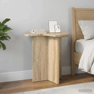 vidaXL Bijzettafel 2 pcs Sonoma Eiken Ø 39 x 38 cm Bewerkt hout