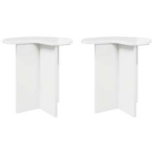 vidaXL Bijzettafel 2 pcs Hoogglans Wit Ø 39 x 38 cm Bewerkt hout