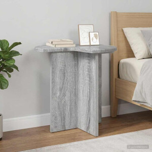 vidaXL Bijzettafel met opslag Grijs sonoma Ø 39 x 38 cm Bewerkt hout