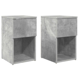 vidaXL Bed kast 2 pcs Betongrijs 29 x 31,5 x 49 cm Bewerkt hout