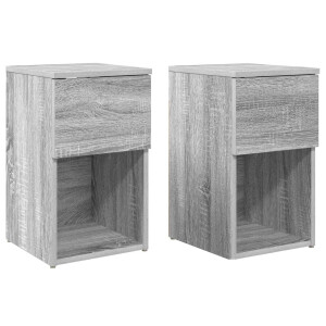 vidaXL Bed kast 2 pcs Grijs sonoma 29 x 31,5 x 49 cm Bewerkt hout