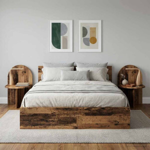 vidaXL Nachtkastje 2 pcs Oud hout 48 x 49 x 65 cm Geconstrueerd hout