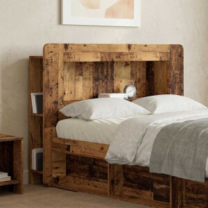 vidaXL Hoofdbordkast met opslag Oud hout Geconstrueerd hout