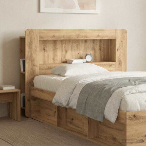 vidaXL Hoofdbordkast met opslag Artisanaal eiken Geconstrueerd hout