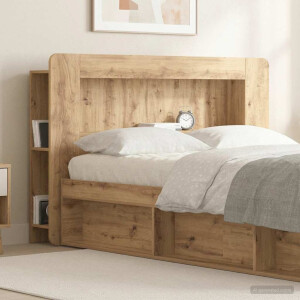 vidaXL Hoofdbordkast met opslag Artisanaal eiken Geconstrueerd hout