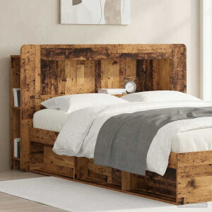 vidaXL Hoofdbordkast met opslag Oud hout Geconstrueerd hout