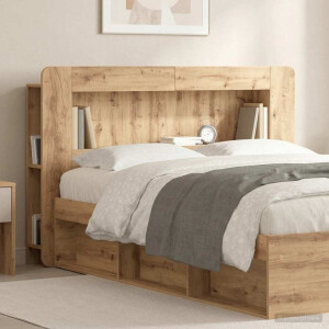 vidaXL Hoofdbordkast met opslag Artisanaal eiken Geconstrueerd hout