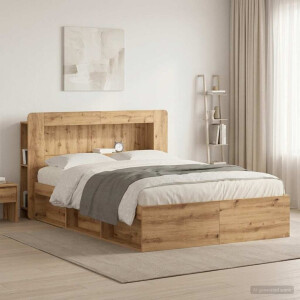 vidaXL Hoofdbordkast met opslag Artisanaal eiken Geconstrueerd hout