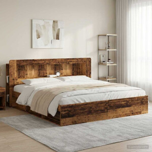 vidaXL Hoofdbordkast met opslag Oud hout Geconstrueerd hout