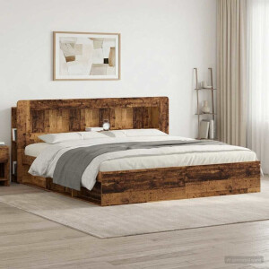 vidaXL Hoofdbordkast met opslag Oud hout Geconstrueerd hout