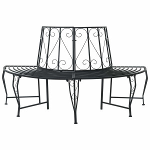 vidaXL Boom bank 4-Aantal zitplaatsen 160 x 80 x 89 cm Staal Zwart