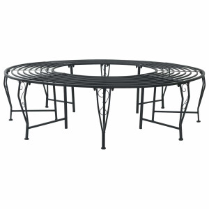 vidaXL Boom bank 8-Aantal zitplaatsen Ø 160 x 44 cm Staal Zwart Rond